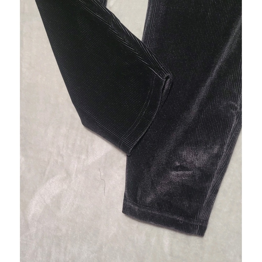 Nanette Lepore Pants Womens XL Black Velvet Corduroy Ribbed Velour Stretchy Soft - Picture 4 of 9